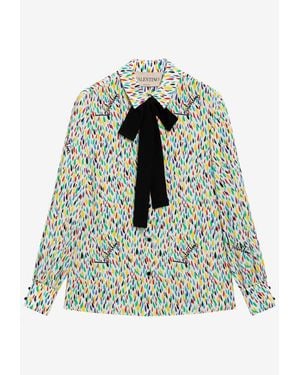 Valentino Silk Lavallière Blouse - Green