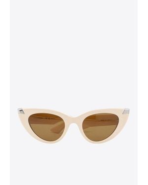 McQueen Punk Rivet Cat-Eye Sunglasses - White