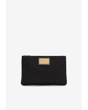 Dolce & Gabbana Grained Calf Leather Pouch - Black
