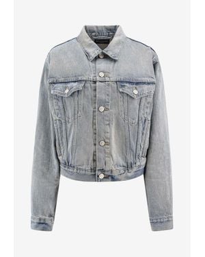 Balenciaga cropped denim jacket clearance