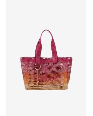 Chloé Summer Banana East-West Tote Bag - Red