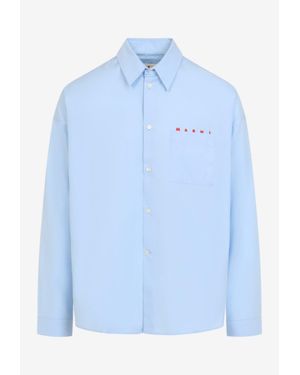 Marni Long-Sleeved Boxy Shirt - Blue