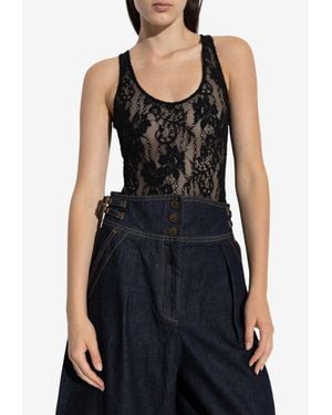 Zimmermann Floral Lace Bodysuit - Black