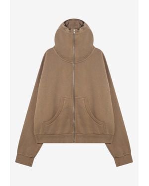 Entire studios Zip-Up Hooded Sweatshirt - Natural