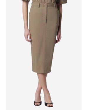 Thelatest Fitted Pencil Skirt - Natural