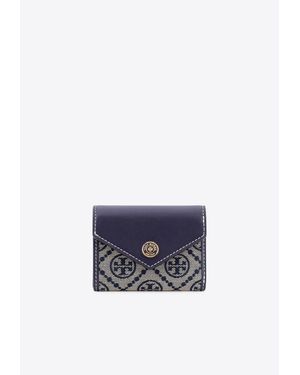 Tory Burch Small T Monogram Jacquard Envelope Wallet - Blue