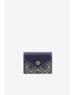 Tory Burch Small T Monogram Jacquard Envelope Wallet - Blue