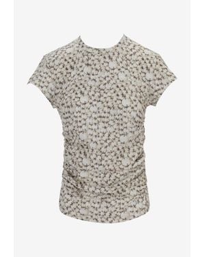 Isabel Marant Maelie Bead Print Blouse - White