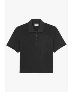 Saint Laurent Cassandre Polo T-Shirt - Black