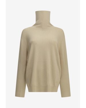 Max Mara Ottelaia Wool-Cashmere Turtleneck Sweater - Natural