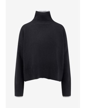 Pinko Falkland High-Neck Ribbed Sweater - Blue