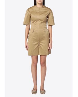 Thelatest Short-Sleeved Tailored Playsuit - Natural