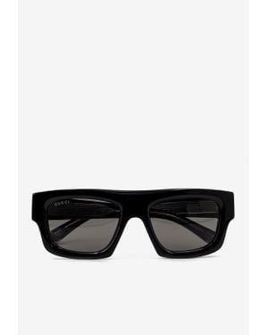 Gucci Essential Rectangular Logo Sunglasses - Black