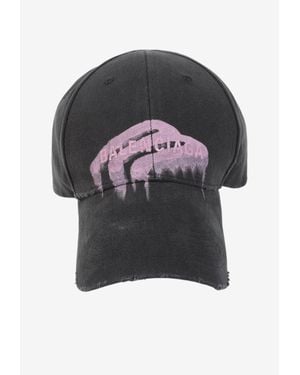 Balenciaga Wet Brush Distressed Cap - Grey