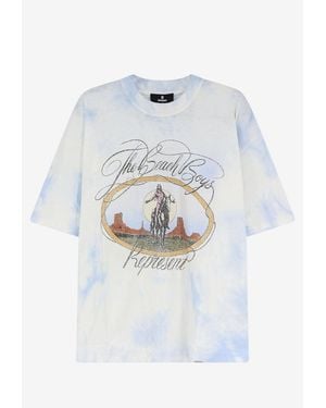 Represent Beach Boys Tie-Dye Oversized T-Shirt - White