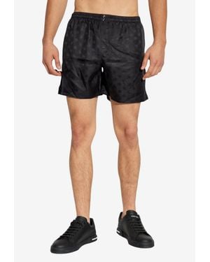 Dolce & Gabbana Dg Logo Silk Boxer Shorts - Black