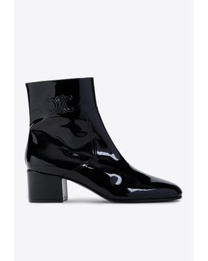 Celine Triomphe 50 Zipped Calf Leather Boots - Black