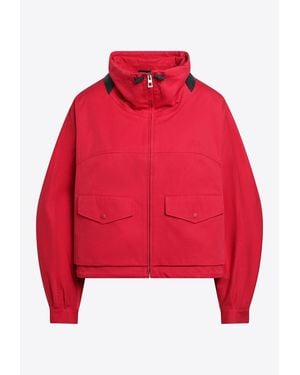 Loewe Cropped Silk Gabardine Jacket - Red