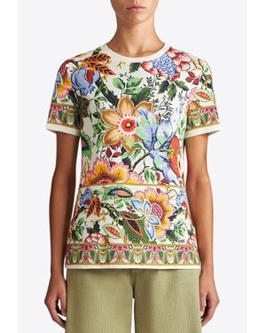 Etro Bouquet Crewneck T-Shirt - Multicolor
