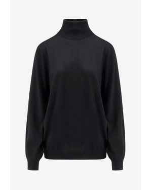 Brunello Cucinelli Ribbed High-Neck Sweater - Black