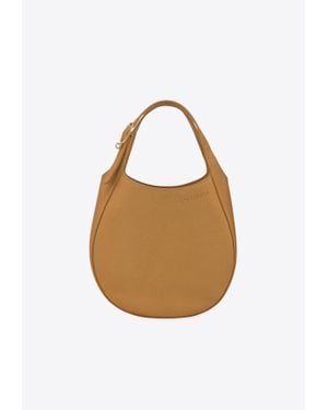 Longchamp Small Le Foulonné Leather Hobo Bag - Brown