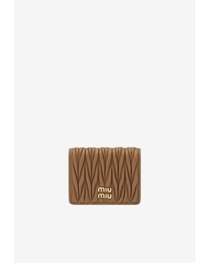 Miu Miu Matelassé Nappa Leather Wallet - White