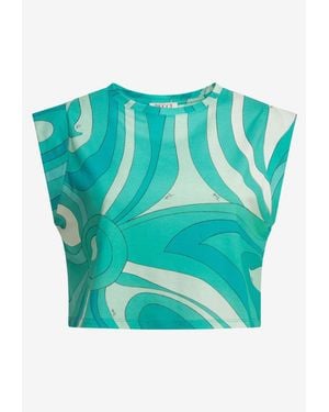 PUCCI Marmo Print Cropped Top - Green