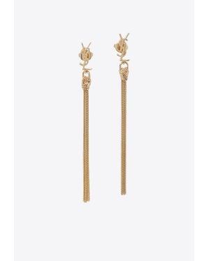 Saint Laurent Cassandre Tassel Drop Earrings - White