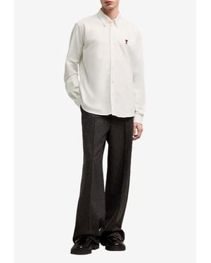 Ami Paris Ami De Coeur Long-Sleeved Shirt - White