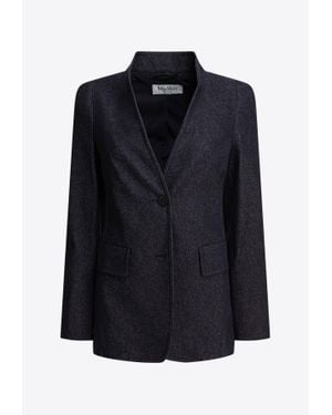 Max Mara Beatrice Denim-Effect Blazer in Black | Lyst