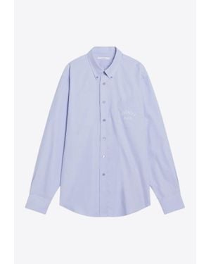 Givenchy Embroidered Logo Long-Sleeved Shirt - Purple
