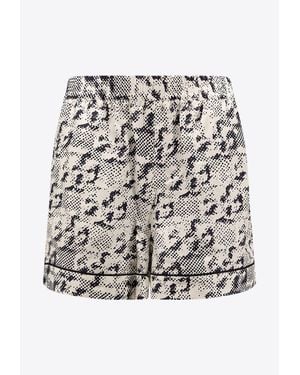 Tory Burch Pixelated Logo Print Shorts - Gray
