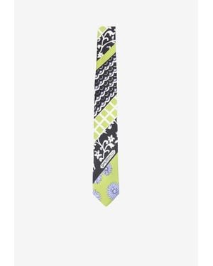Lanvin Patchwork Silk Tie - White