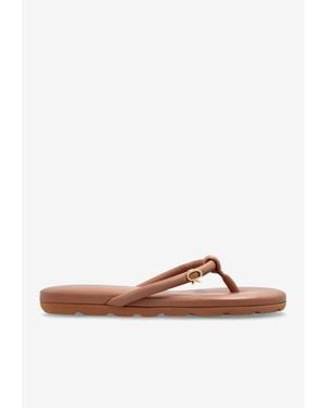 Gianvito Rossi Fiji Nappa Leather Flip-Flops - Brown