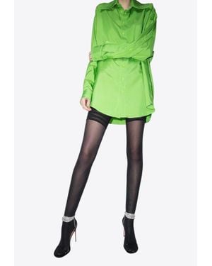 Wolford Velvet Sheer Leg Stockings - Green