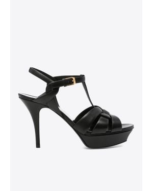 Saint Laurent Tribute 105 Platform Sandals - Black