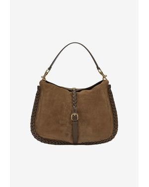 Etro Large Pony Suede Shoulder Bag - Brown