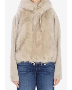 Valentino Faux Fur Zip-Up Vest - Blue