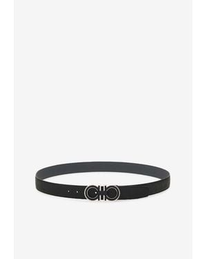Ferragamo Reversible And Adjustable Gancini Belt - White