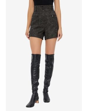 Max Mara Bolzano Herringbone Tailored Shorts - Black