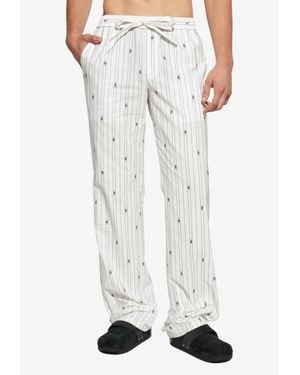 Dolce & Gabbana Dg Logo Striped Vanity Pants - White