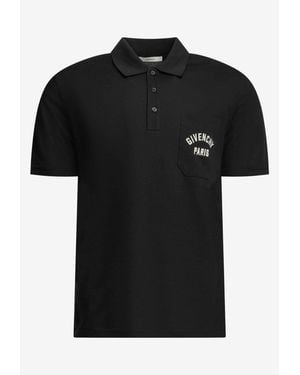Givenchy Logo Print Polo T-Shirt - Black