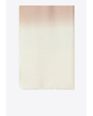 Loewe Wool And Silk Jacquard Scarf - Natural
