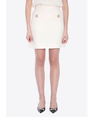 Valentino Crepe Couture Mini Skirt - White