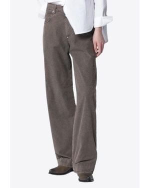 6397 Washed Wide-Leg Jeans - Brown