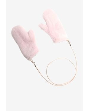 Max Mara Ombrat Teddy Mittens - White