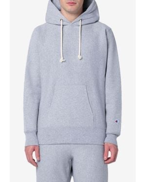 Champion Logo Patch Hooded Sweatshirt - Blue