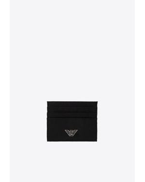 Emporio Armani Logo Plaque Leather Cardholder - White
