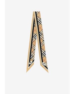 Burberry Ekd Silk Bandeau Scarf - White