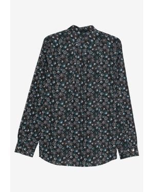 Paul Smith Ferris Floral-Print Shirt - Gray